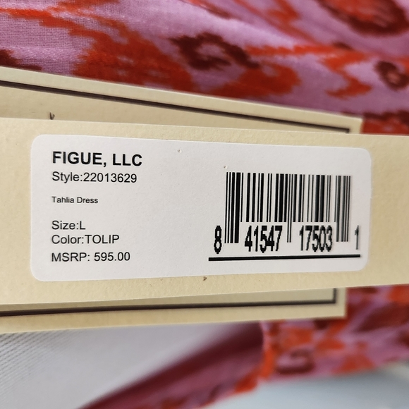 Figue Tahlia Dress Toledo Ikat Pink, Large FIGUE3044117C50116 - Picture 5 of 12